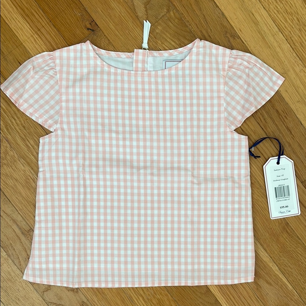 Classic Prep Pink and White Gingham Blouse